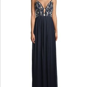 NWT Aidan Mattox Beaded Pleated Column Dress